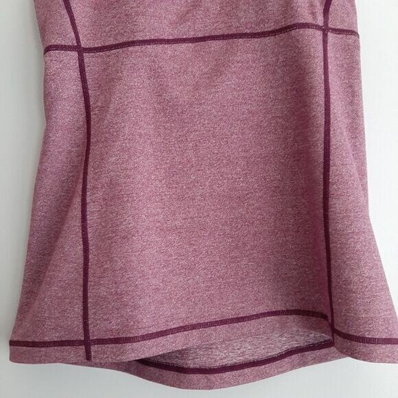 LULULEMON Scoop Neck Mesh T Back Tank Top Melange Burgundy Sz 8 - Picture 3 of 10